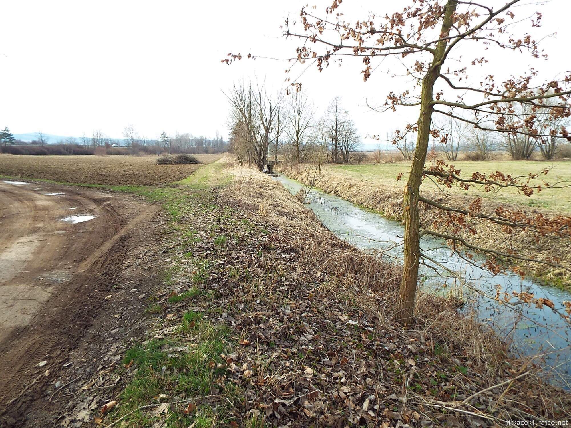 D - cesta z Nových Mlýnů k Obelisku 15 - spojení modré a žluté značky