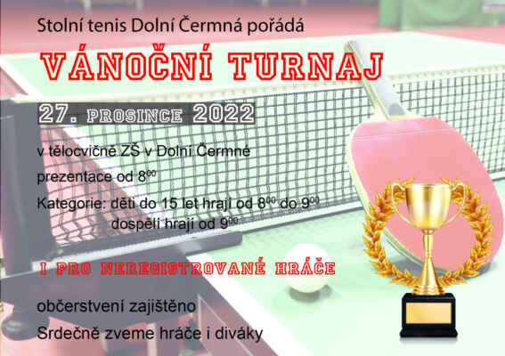 Vánoční turnaj ve stolním tenisu 27.12.2022